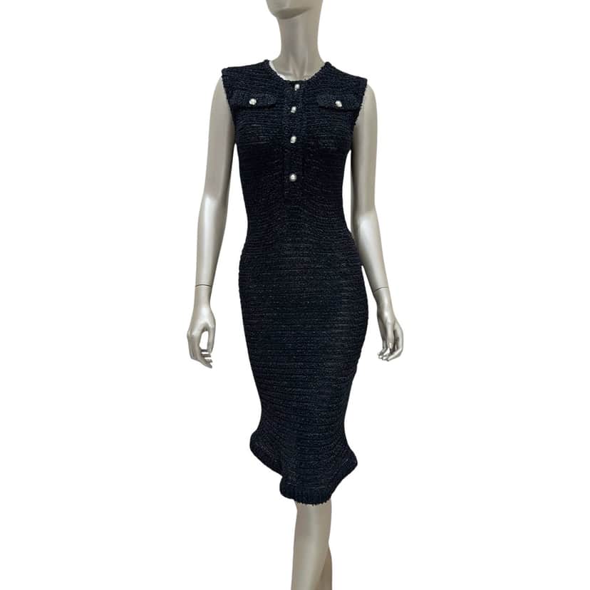 Chanel 2016 Shift Dress Black Cotton Very good condition - Front View