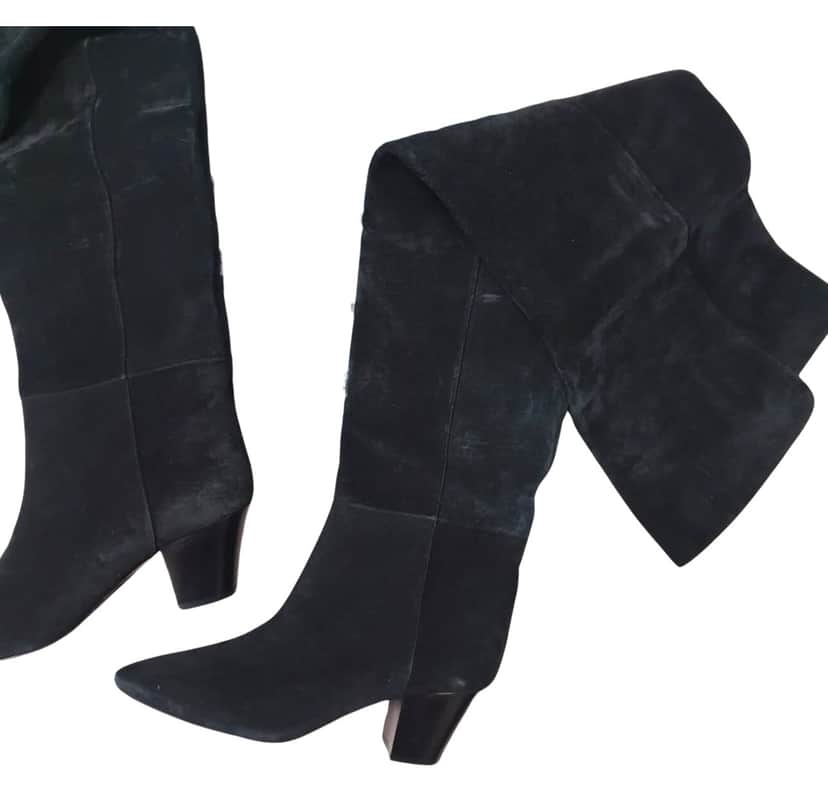Saint Laurent Boots Black Suede Very good condition - Front View