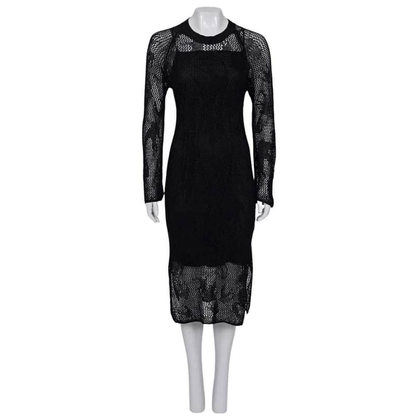 Alexander Mcqueen McQ Knitted Dress Black Linen Very good condition - Front View