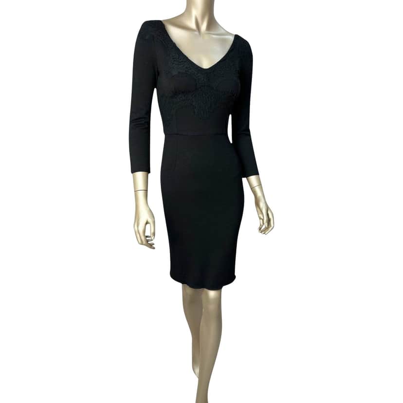 Dolce & Gabbana Fitted Lace Dress Black Lace Very good condition - Front View