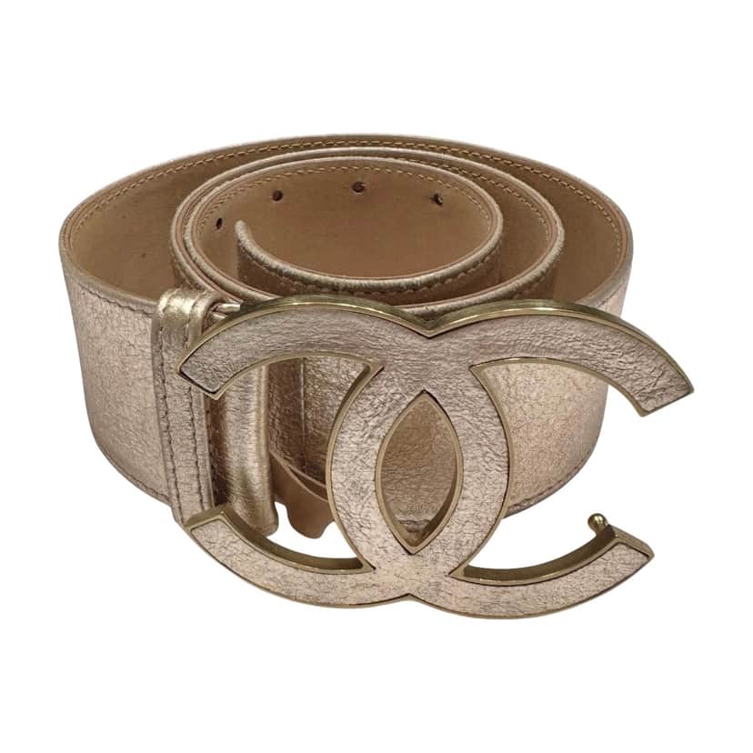 Chanel Belt CC Logo Pink Leather Very good condition - Front View