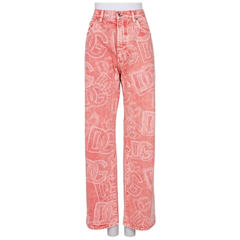 Dolce & Gabbana Printed Jeans | Pink Cotton Very good condition - Front View