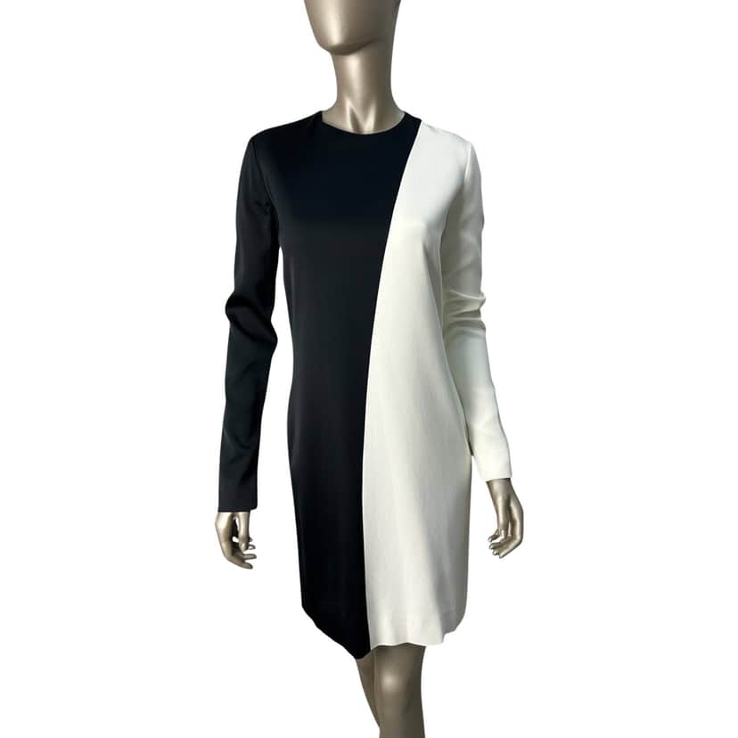 Celine Refined Mini Dress Black Cotton Very good condition - Front View