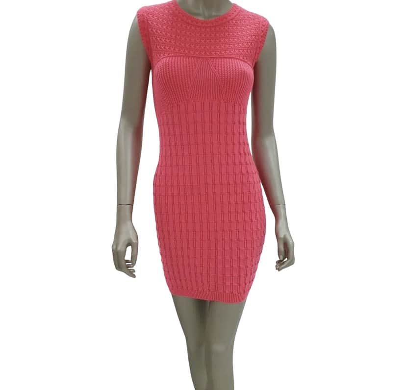 Chanel Dark Mini Dress Pink Cotton Very good condition - Front View