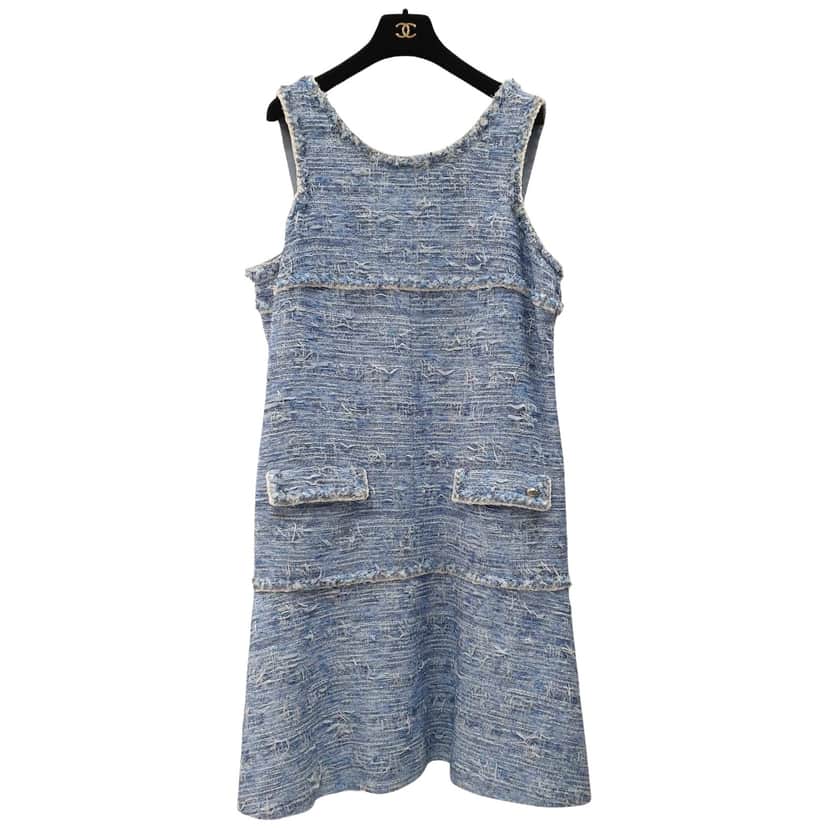 Chanel Fantasy Fringed Dress Spring 2015 Black Tweed Very good condition - Front View