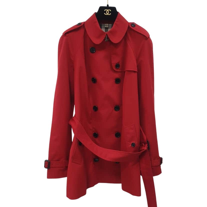 Burberry Brit Trench Coat Red Cotton Very good condition - Front View