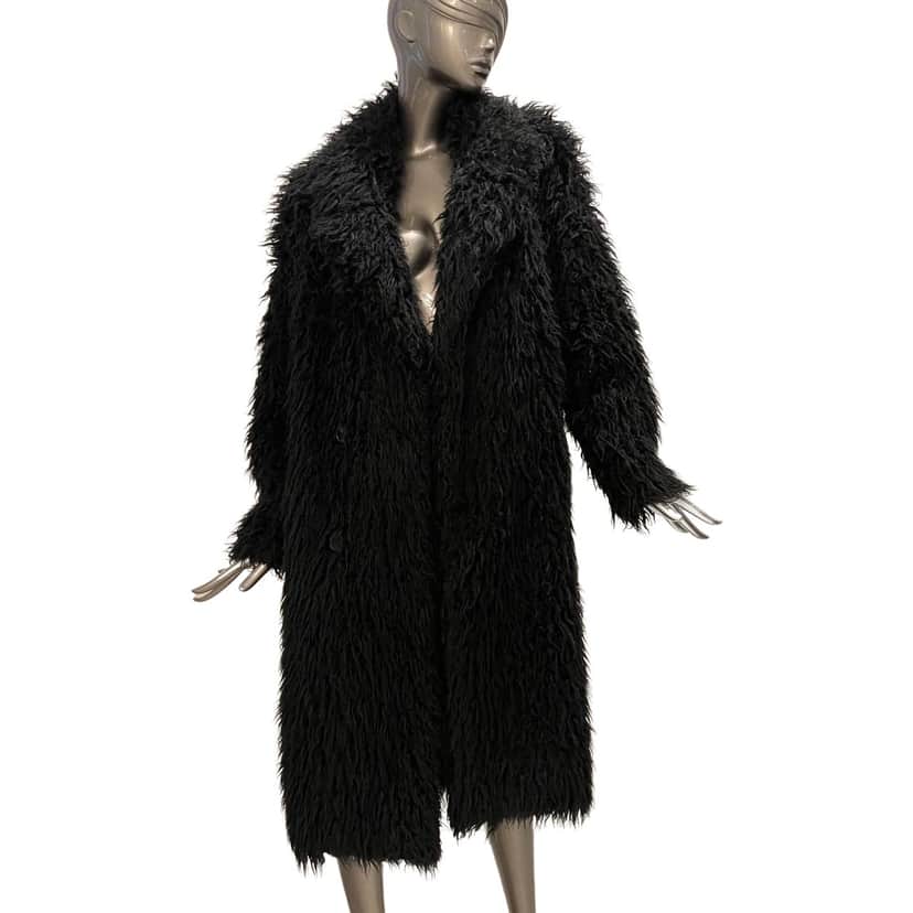 Saint Laurent Paris Faux Coat Black Very good condition - Front View