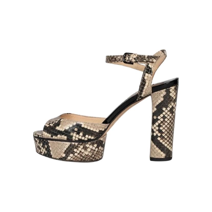 Jimmy Choo Animal Print Block Heel Sandals MultiColor Leather Very good condition - Front View