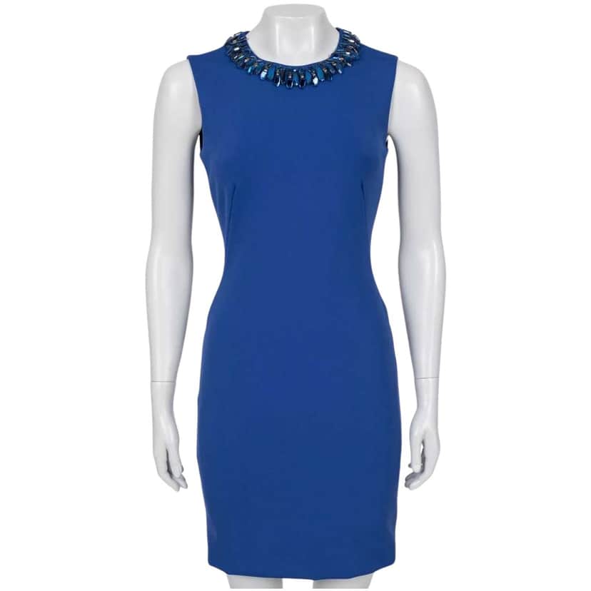 Alexander Mcqueen Fitted Dress Blue Cotton Very good condition - Front View