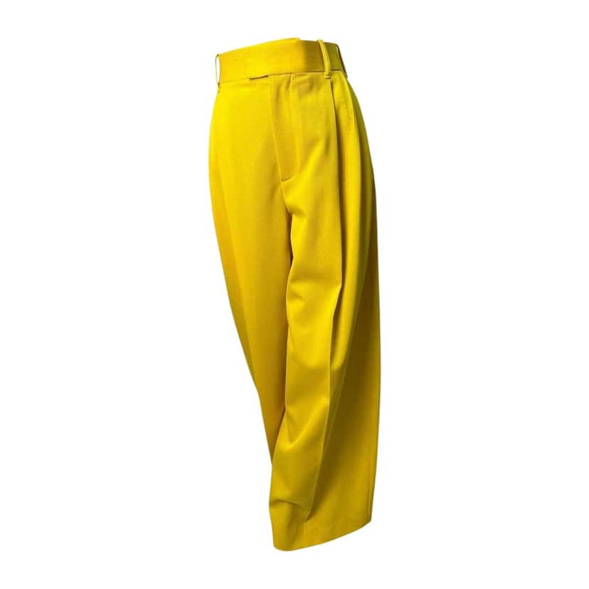 Bottega Veneta High Waisted Trousers Pants Yellow Wool Very good condition - Front View
