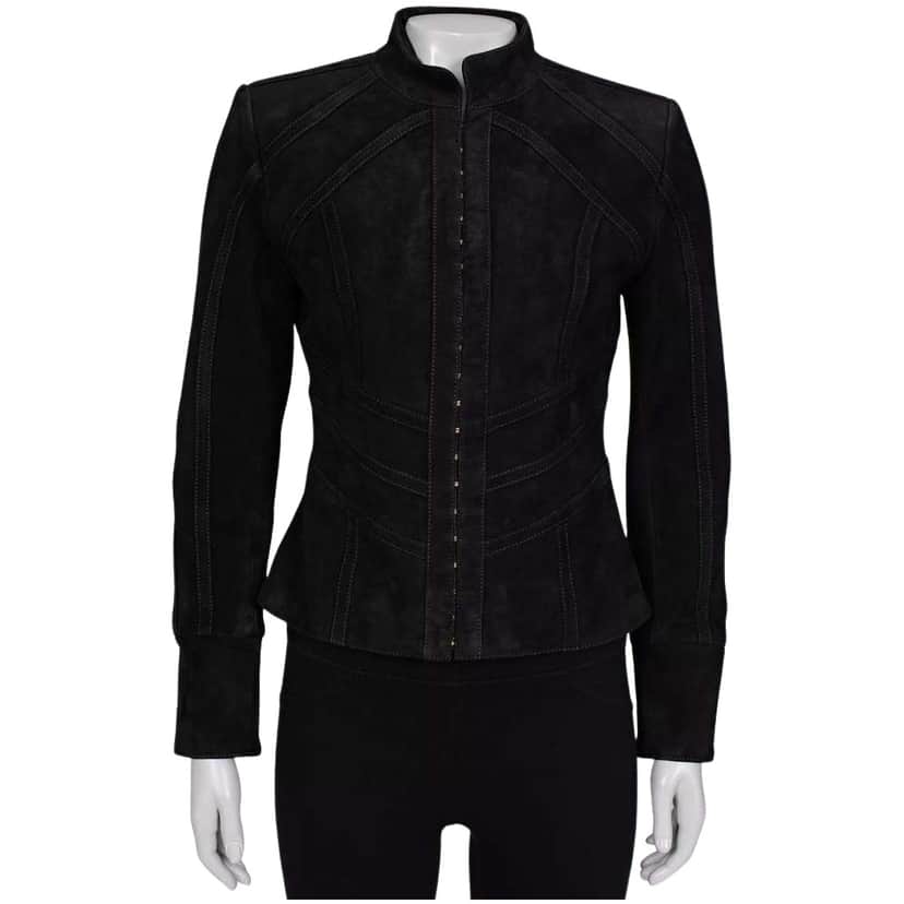 Balmain Jacket with Hardware Black Cotton Very good condition - Front View