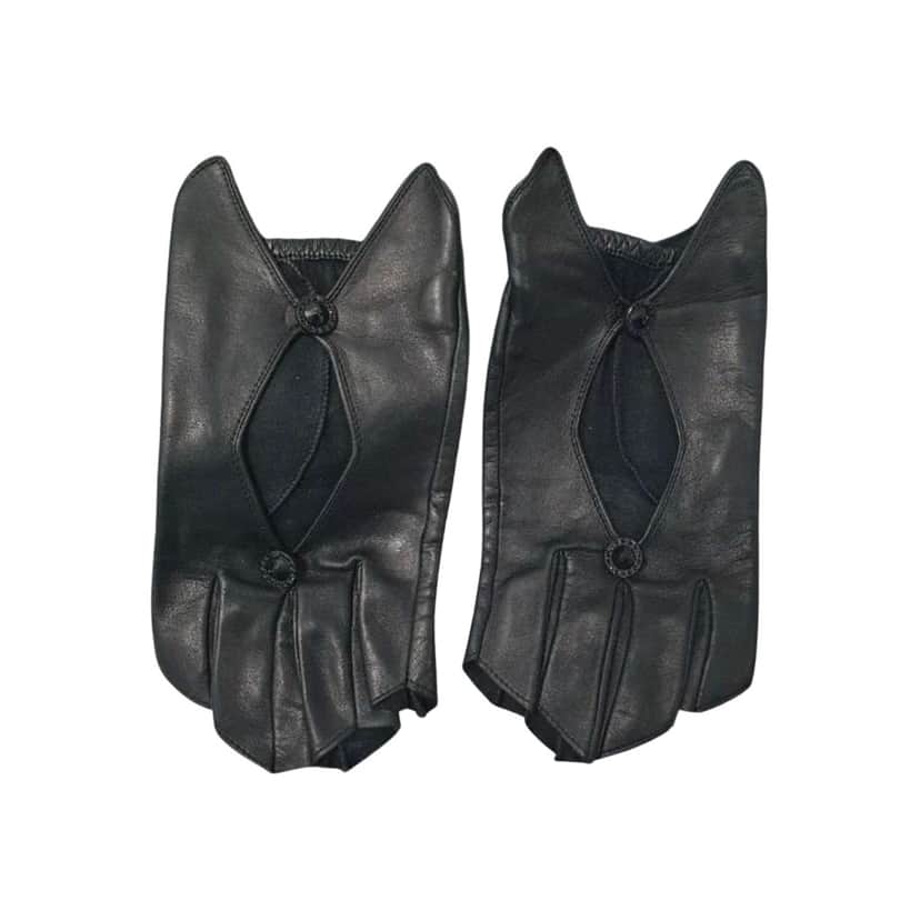 Chanel Mittens Black Leather Very good condition - Front View