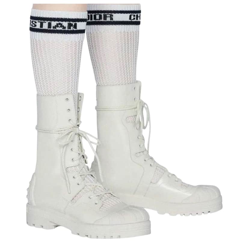 Dior Iron Tall Boots White Very good condition - Front View