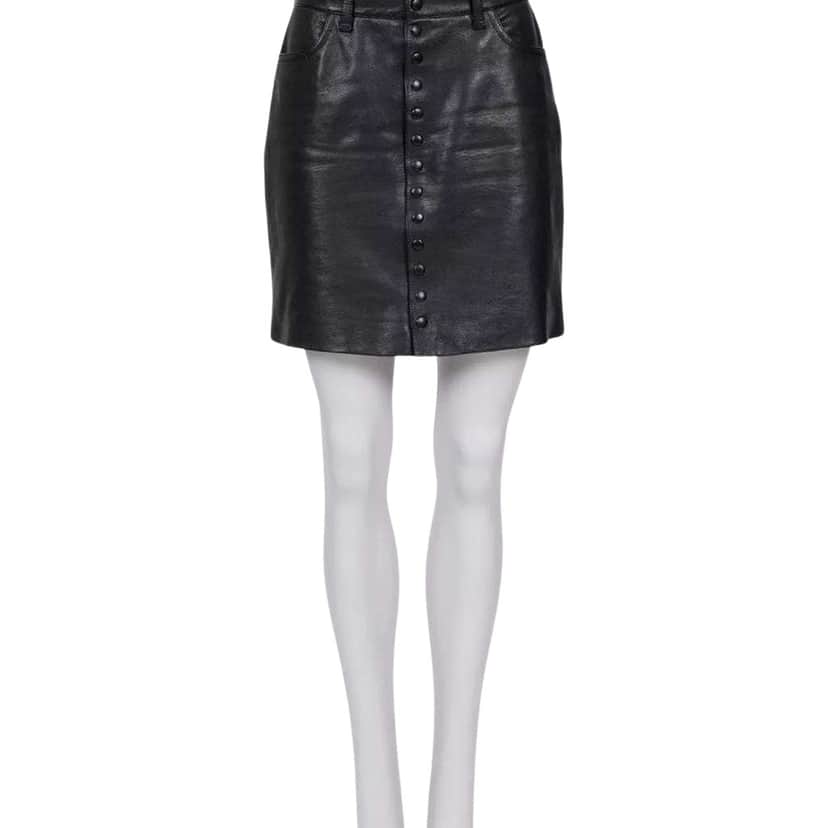 Saint Laurent Skirt Black Leather Very good condition - Front View