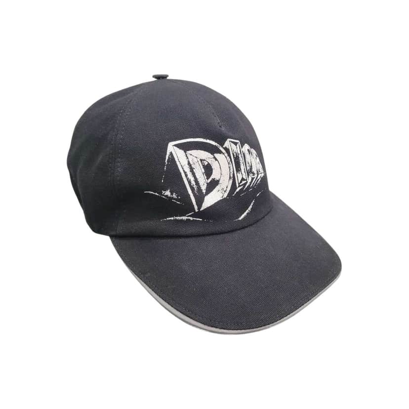 Dior Logo Print Baseball Cap Black Cotton Very good condition - Front View