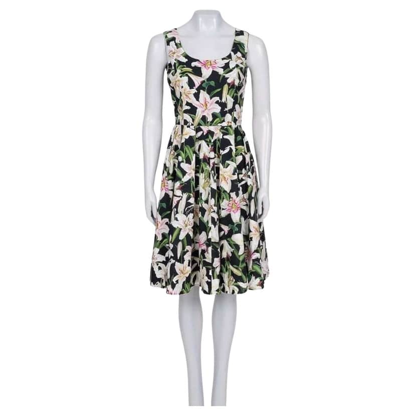 Dolce & Gabbana Floral Print Mini Dress MultiColor Cotton Very good condition - Front View