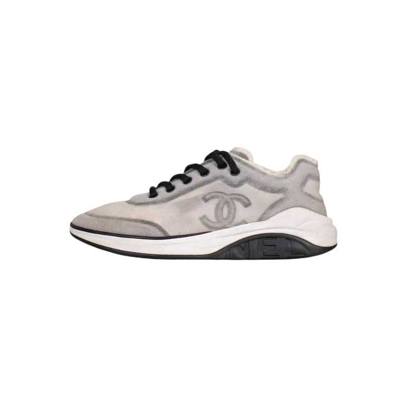 Chanel Mesh Sneakers Grey Lace Very good condition - Front View