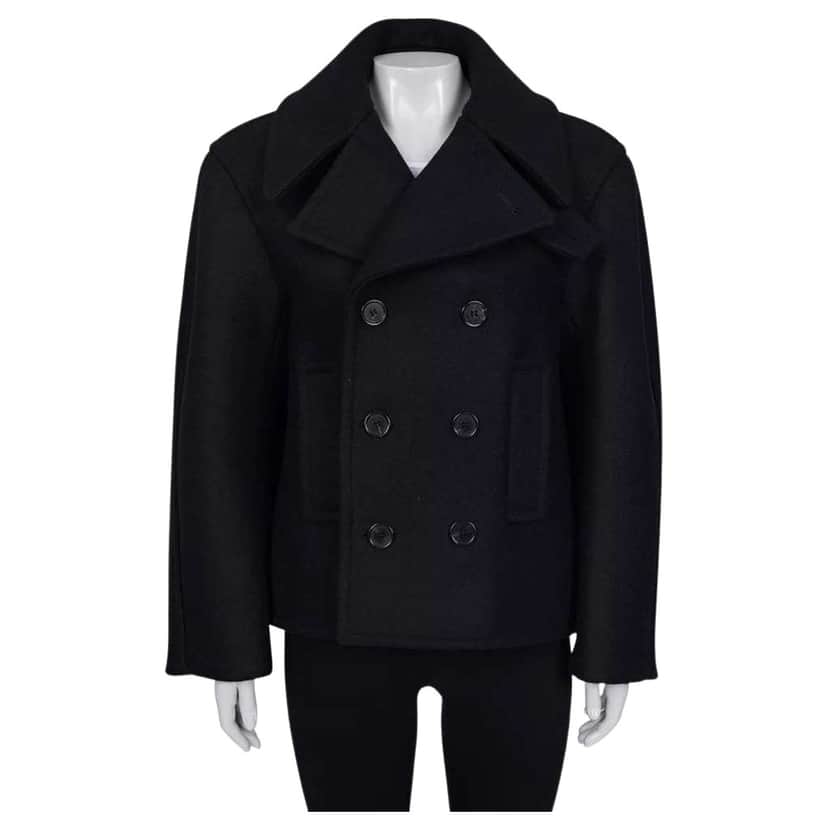 Saint Laurent Coat Lining Black Silk Very good condition - Front View