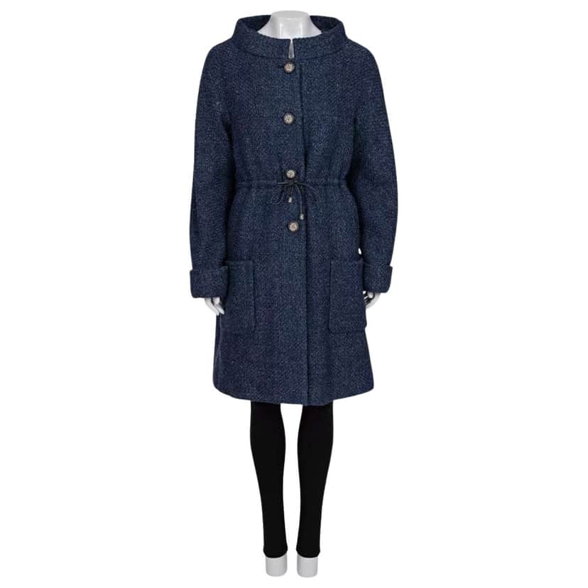 Chanel Fall 2012 Collection Coat Blue Cotton Very good condition - Front View