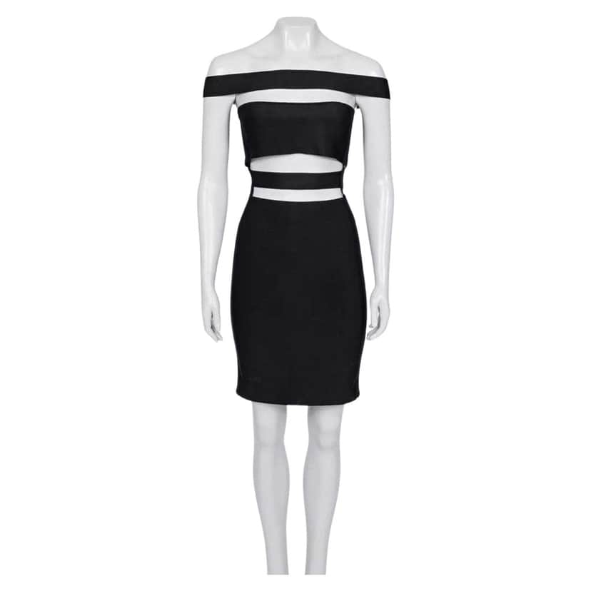Balmain Bodycon Cocktail Dress Black Very good condition - Front View