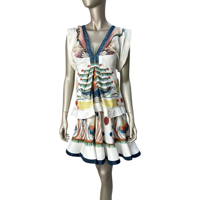 Chloé Chloe Printed Dress Black Silk Very good condition - Front View