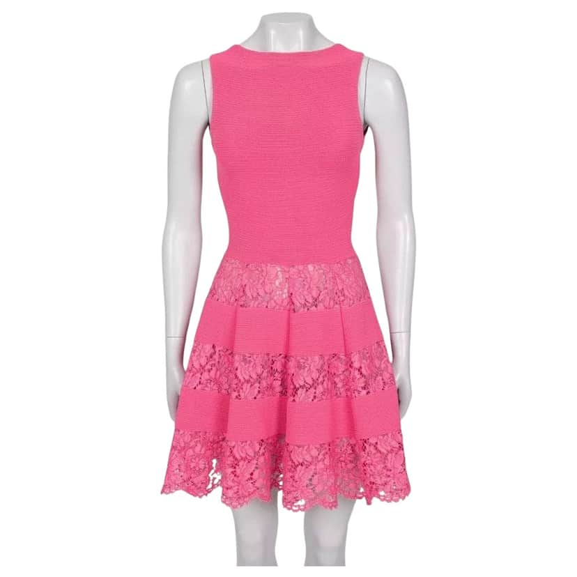 Valentino Garavani Valentino Lace Detail Dress Pink Cotton Very good condition - Front View