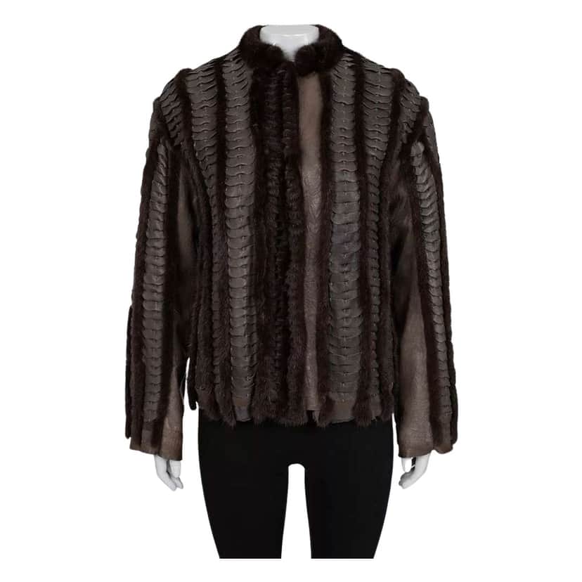 Roberto Cavalli Straight Cut Jacket Black Leather Very good condition - Front View