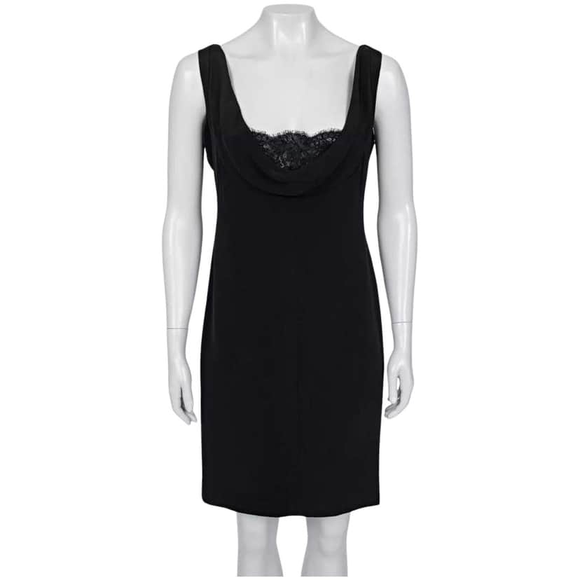 Valentino Garavani Valentino Sleeveless Lace Dress (Fits Black Silk Very good condition - Front View