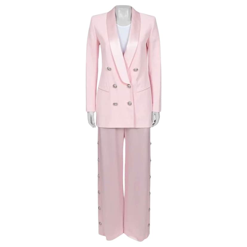 Balmain Viscose Blazer Trousers Suit Red Cotton Very good condition - Front View