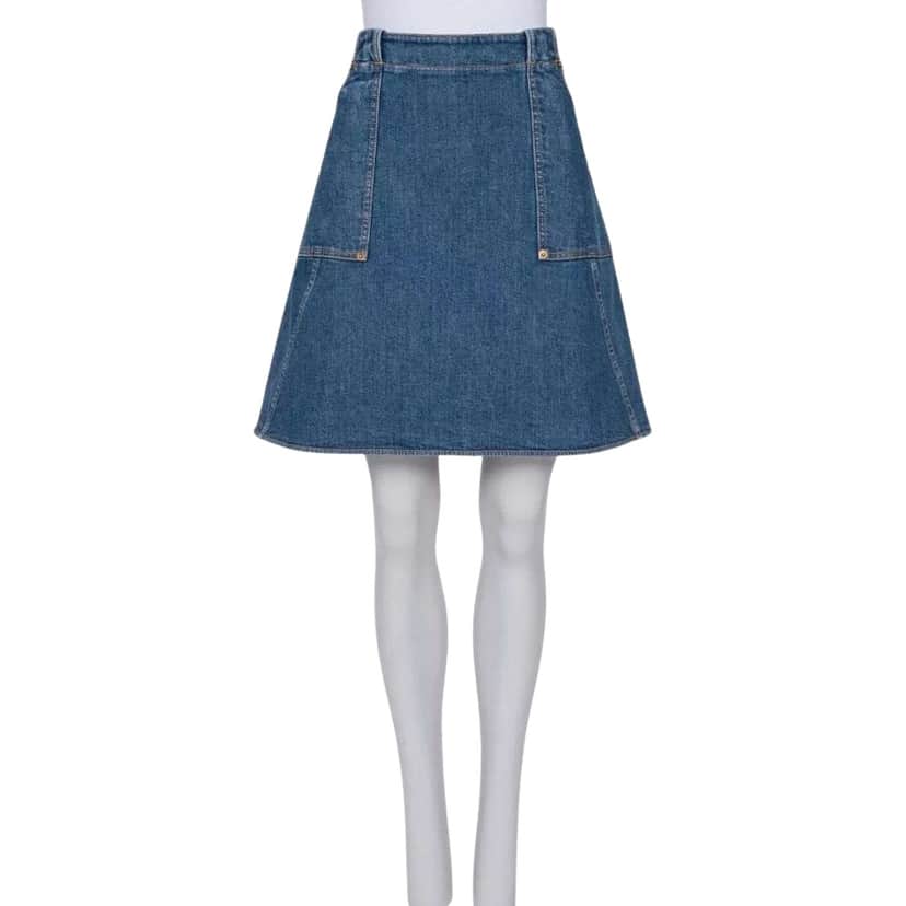 Louis Vuitton Skirt Blue Cotton Very good condition - Front View