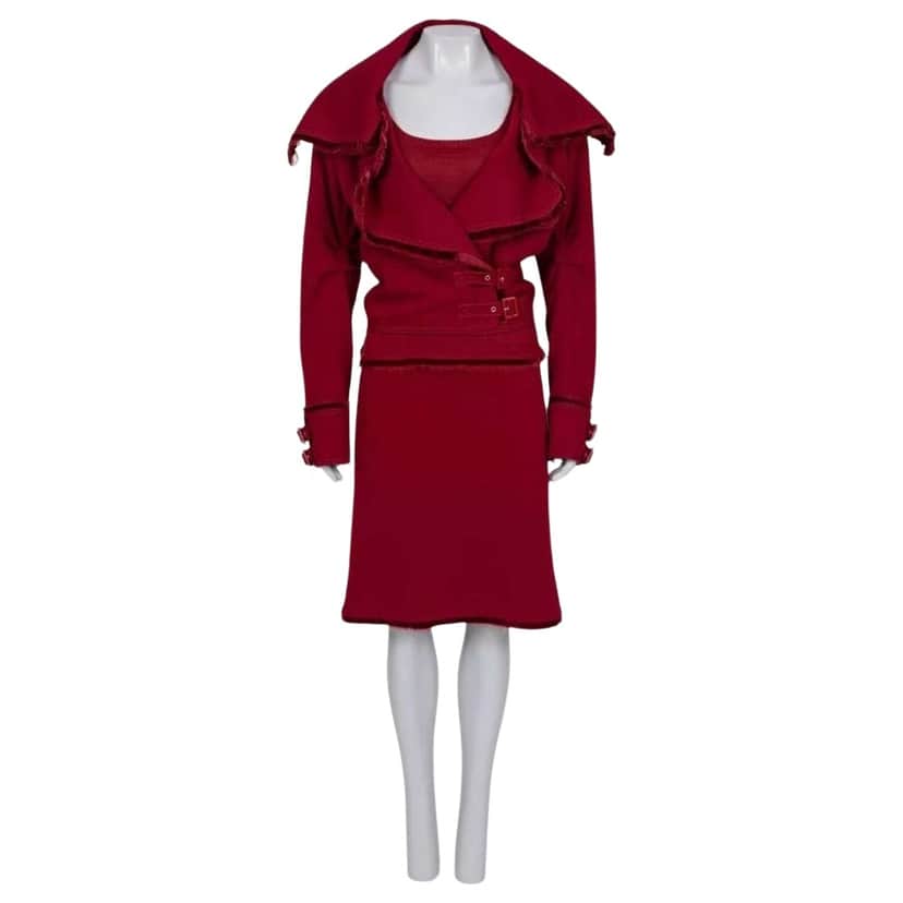Dior Christian Blend Costume Set Tank Red Silk Very good condition - Front View