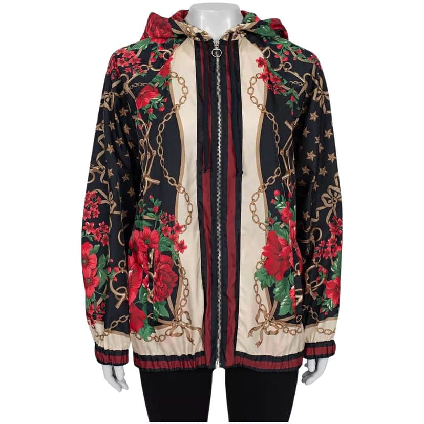 Gucci Floral Print Slim Fit Black Very good condition - Front View