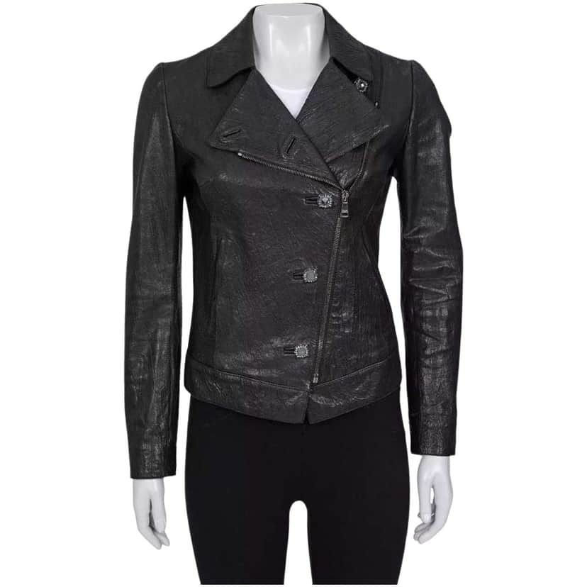 Dolce & Gabbana Jacket Black Leather Very good condition - Front View