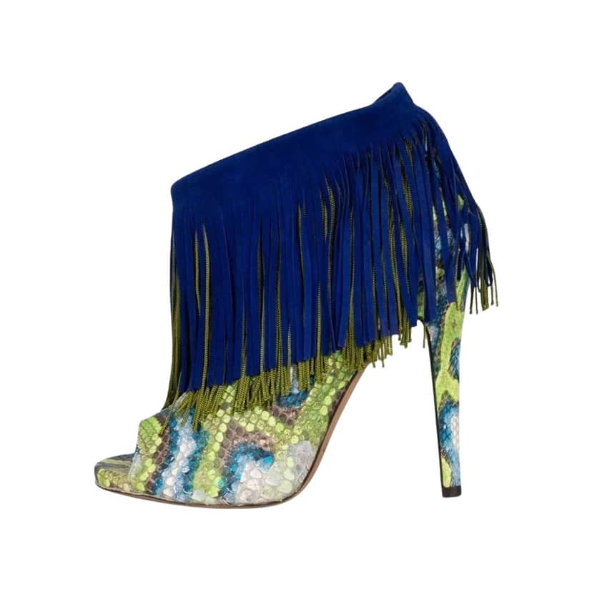 Jimmy Choo Fringe Ankle Boots MultiColor Leather Very good condition - Front View