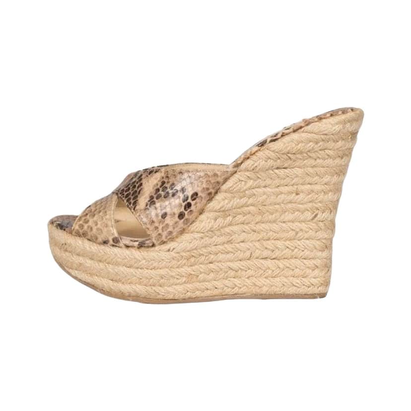 Jimmy Choo Animal Print Wedge Sandals MultiColor Leather Very good condition - Front View