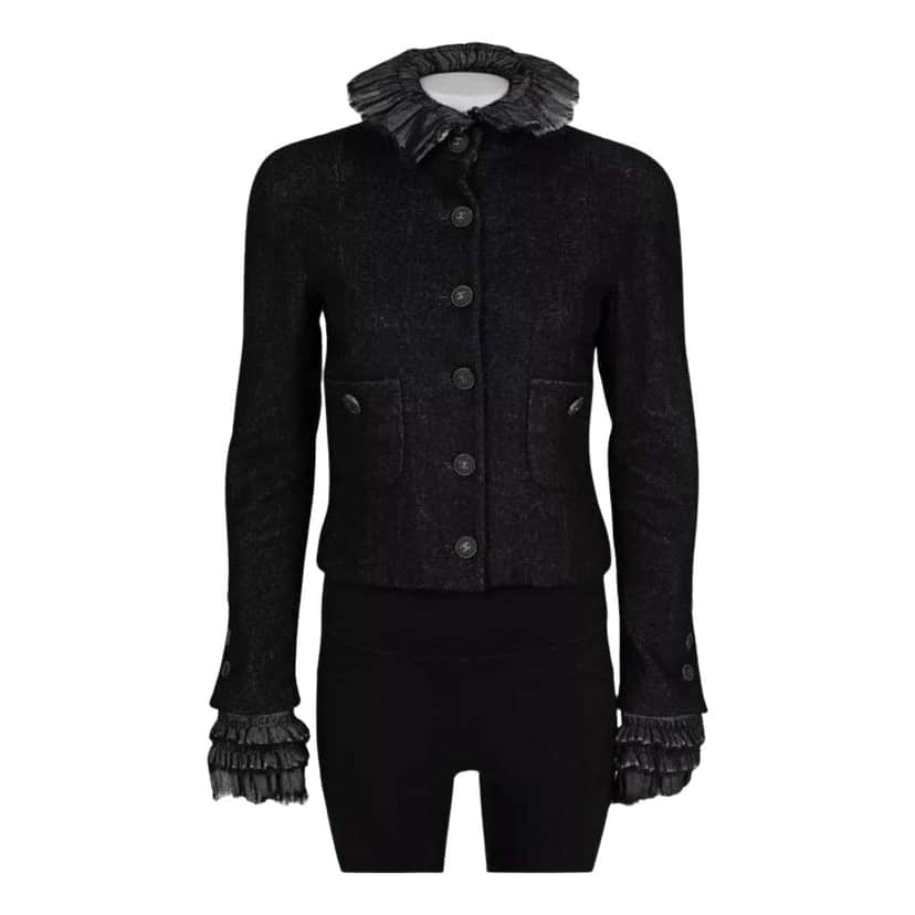 Chanel 2013 Cropped Jacket Black Cotton Never worn, with tag - Front View