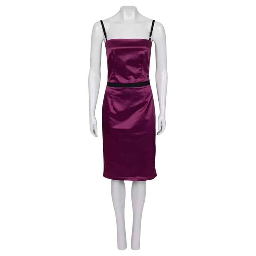 Dolce & Gabbana Sleeveless Dress Sz.40fr Purple Satin Very good condition - Front View