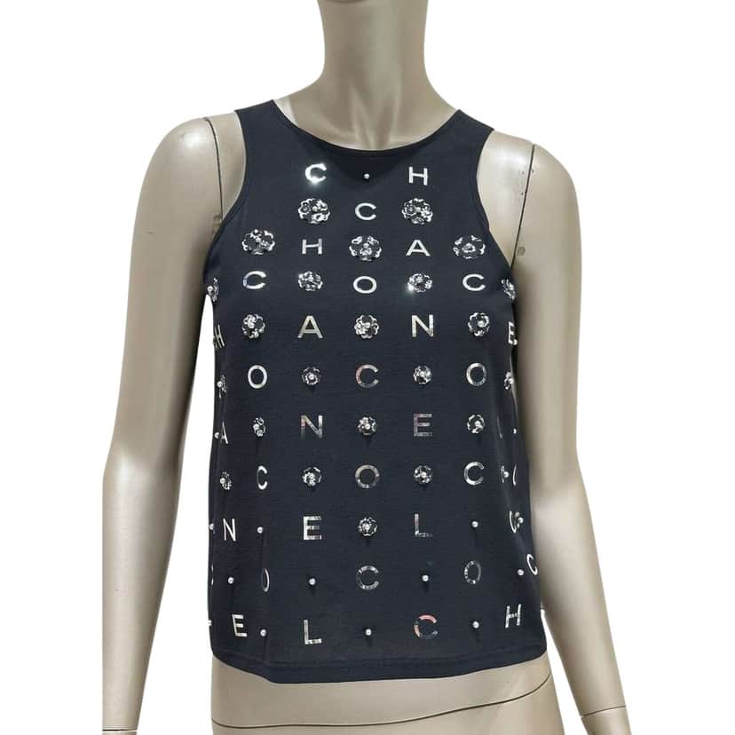 Chanel 2021 Runway Crop Top Black Silk Very good condition - Front View