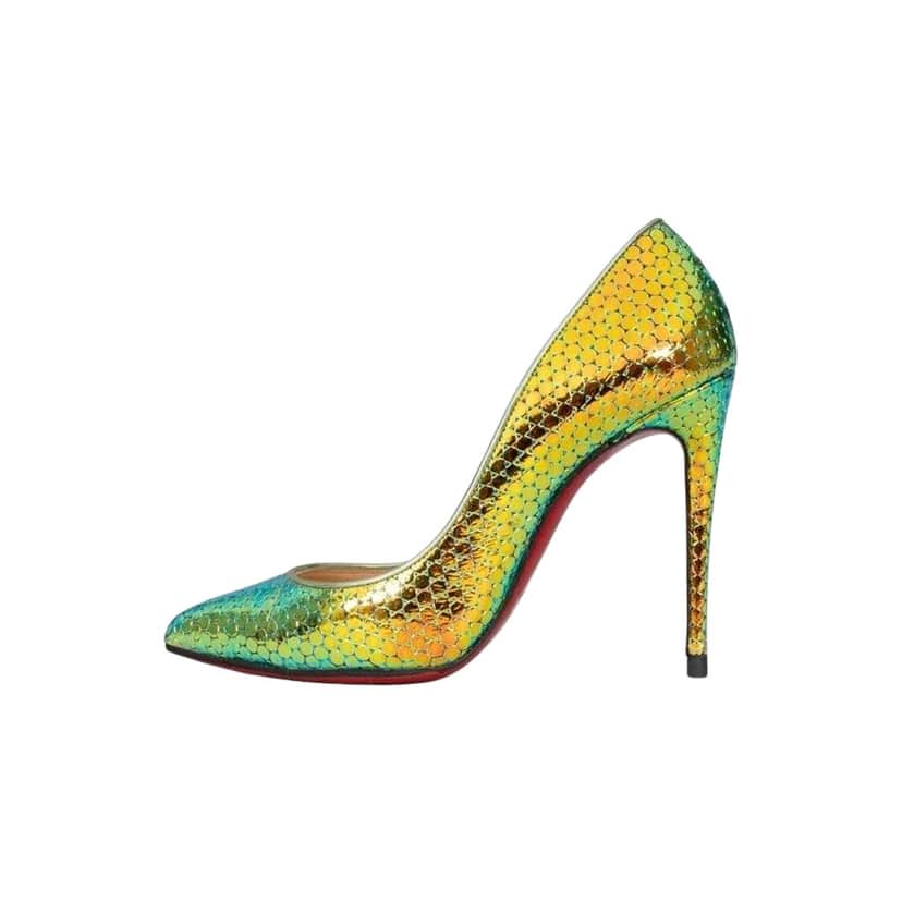 Christian Louboutin Pigalle Pumps Green Leather Very good condition - Front View