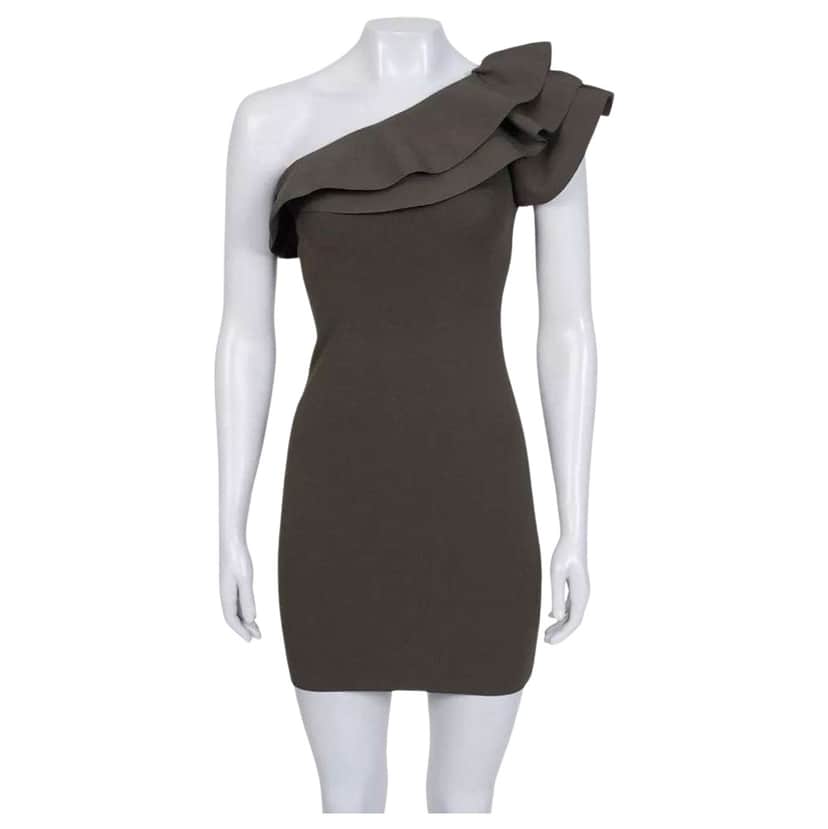 Valentino Garavani Valentino Ruffle Accent Dress Green Very good condition - Front View