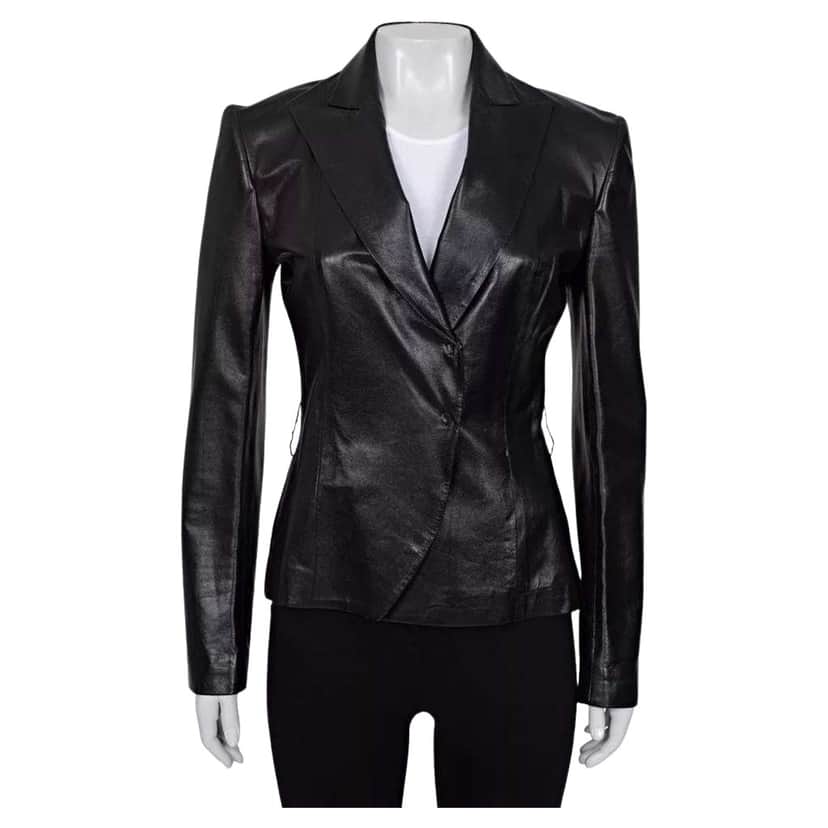 Gucci Jacket Black Leather Very good condition - Front View