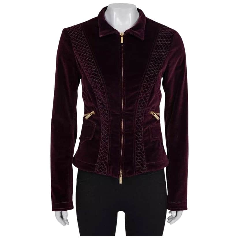 Roberto Cavalli Fitted Zip Jacket Purple Cotton Very good condition - Front View