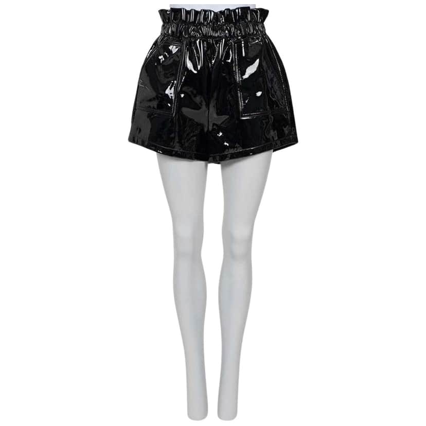 Saint Laurent Shorts with Belt 38 Black Leather Very good condition - Front View