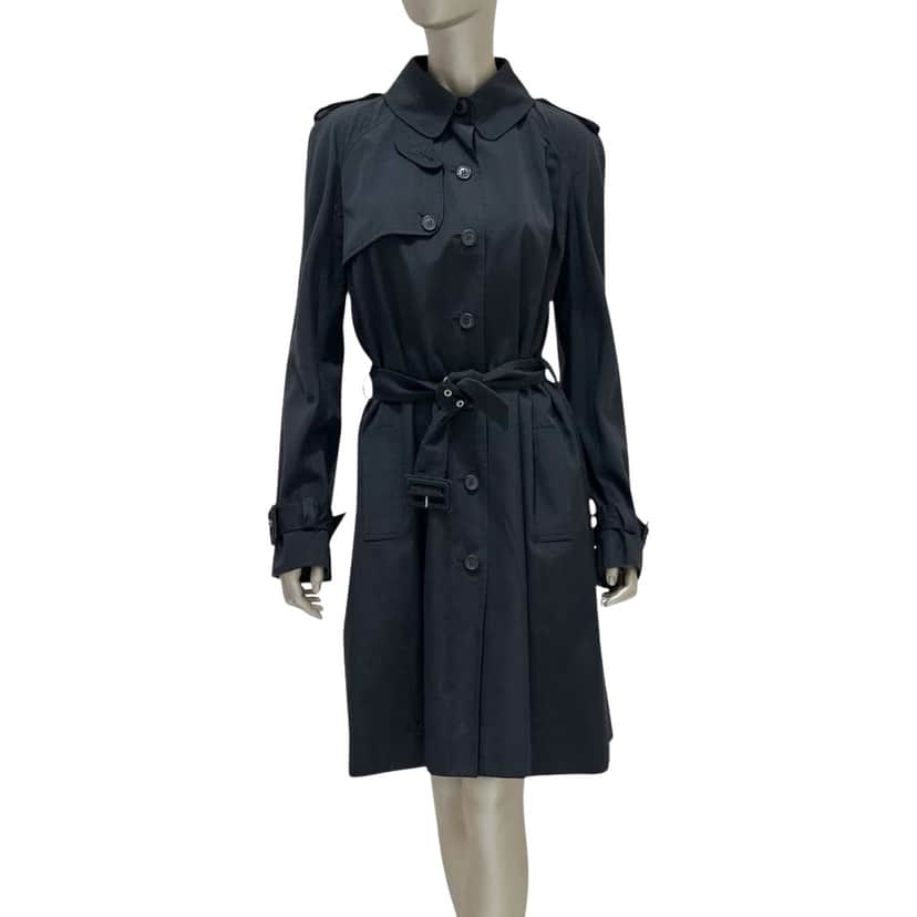 Dior Christian Trench Coat Black Cotton Very good condition - Front View