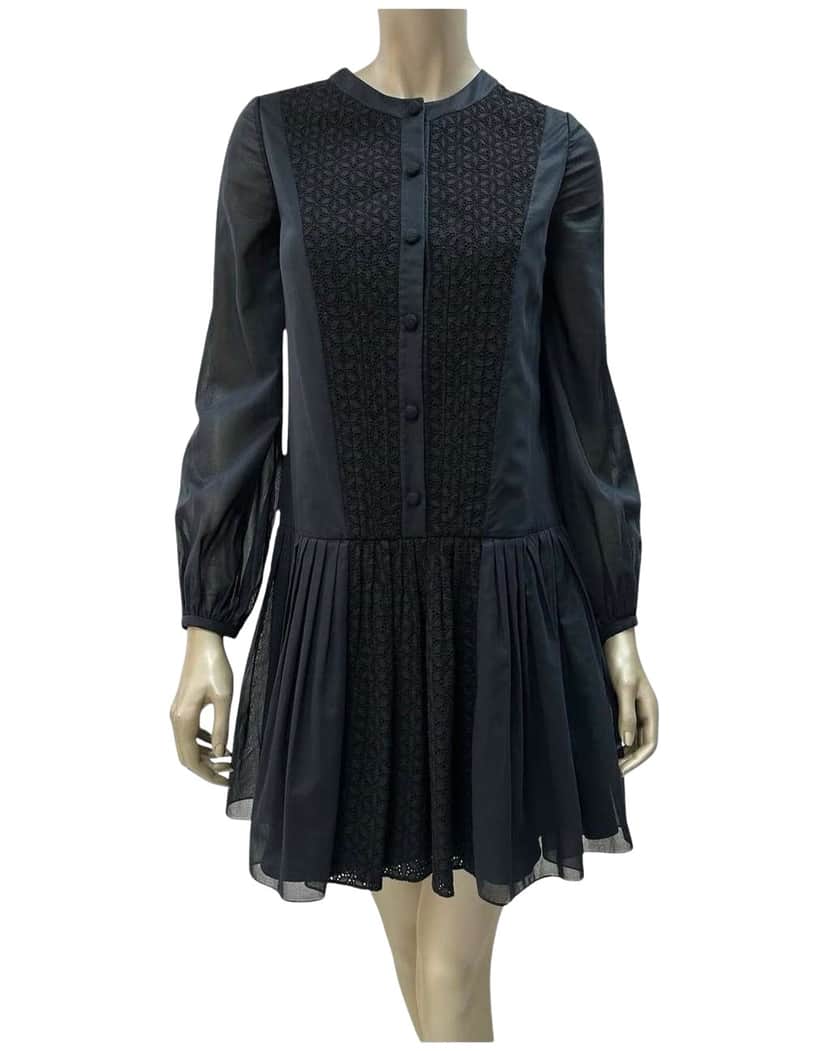 Saint Laurent Mid length dress Black Cotton Very good condition - Front View