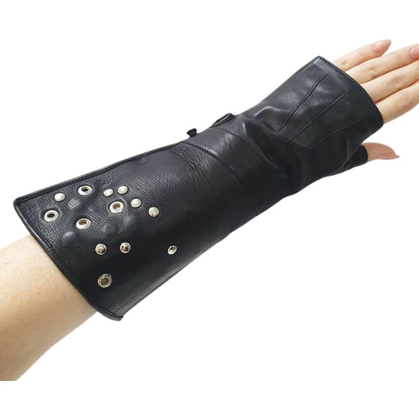 Chanel Motorcycle Glove Single Right Hand Black Leather Very good condition - Front View