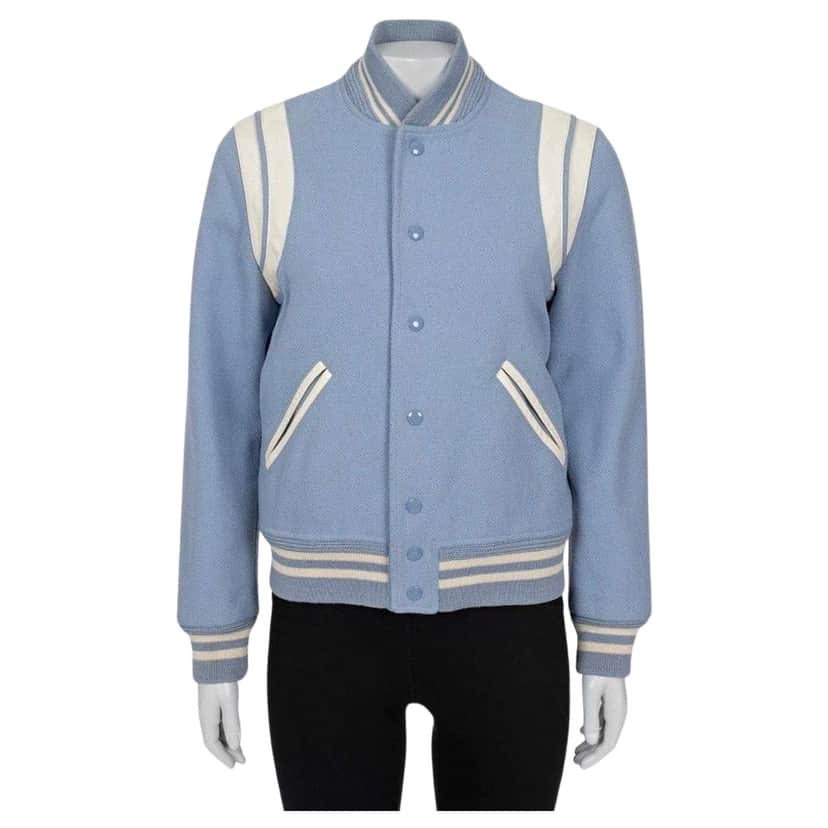 Saint Laurent Light Bomber Jacket Blue Cotton Very good condition - Front View