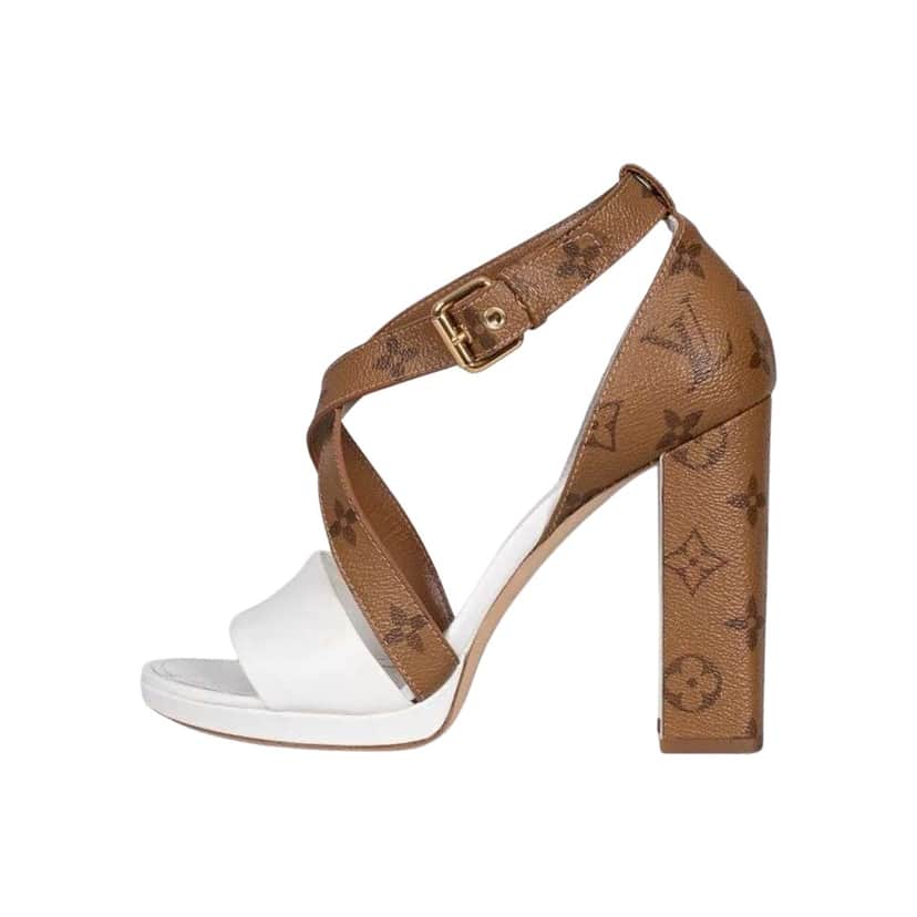 Louis Vuitton Block Heel Sandals MultiColor Leather Very good condition - Front View