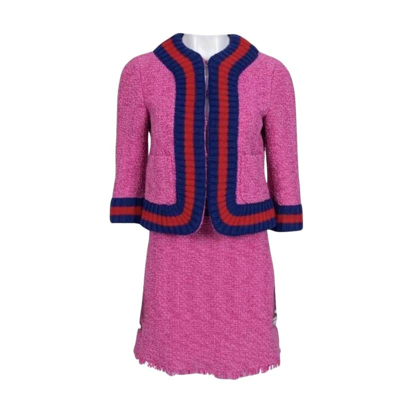 Gucci Skirt Suit Versatile Pink Tweed Very good condition - Front View