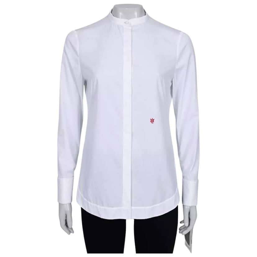 Alexander Mcqueen Embroidered Logo Shirt White Cotton Very good condition - Front View